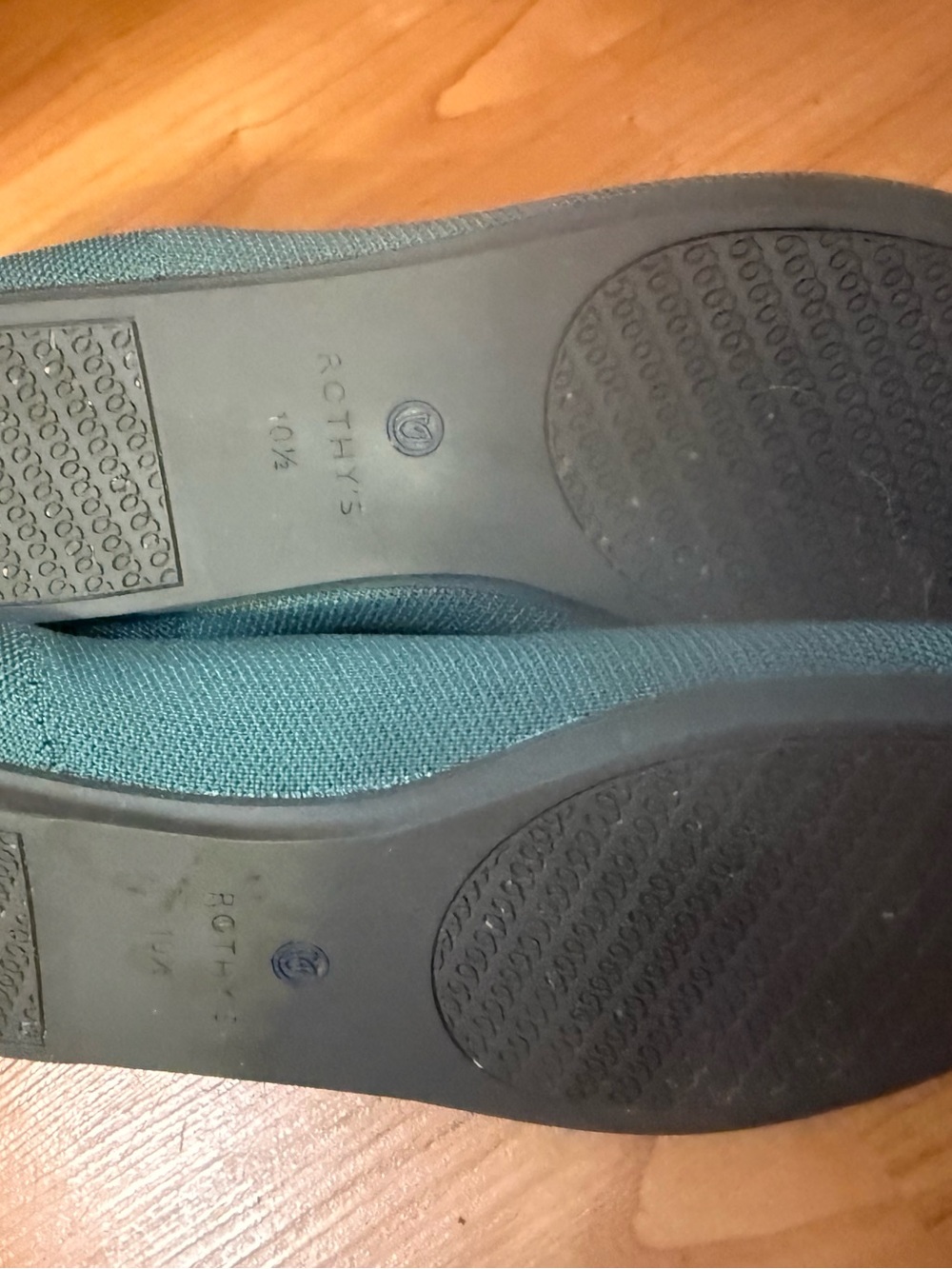 Rothy's Women's Pointed Toe Knit Slip-On Flats Comfort Green/Blue US 10.5 - Picture 4 of 9